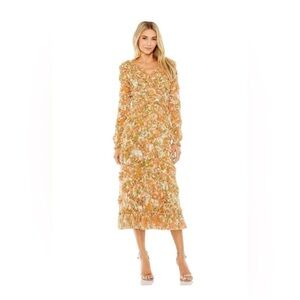 Mac Duggal 8134 Cutout Back Lattice Ruffle Dress